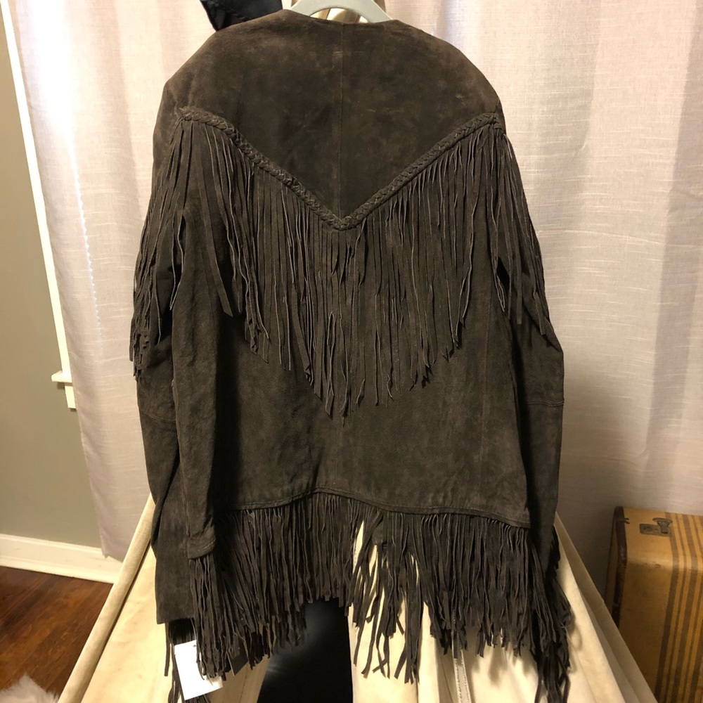 Fringe leather jacket